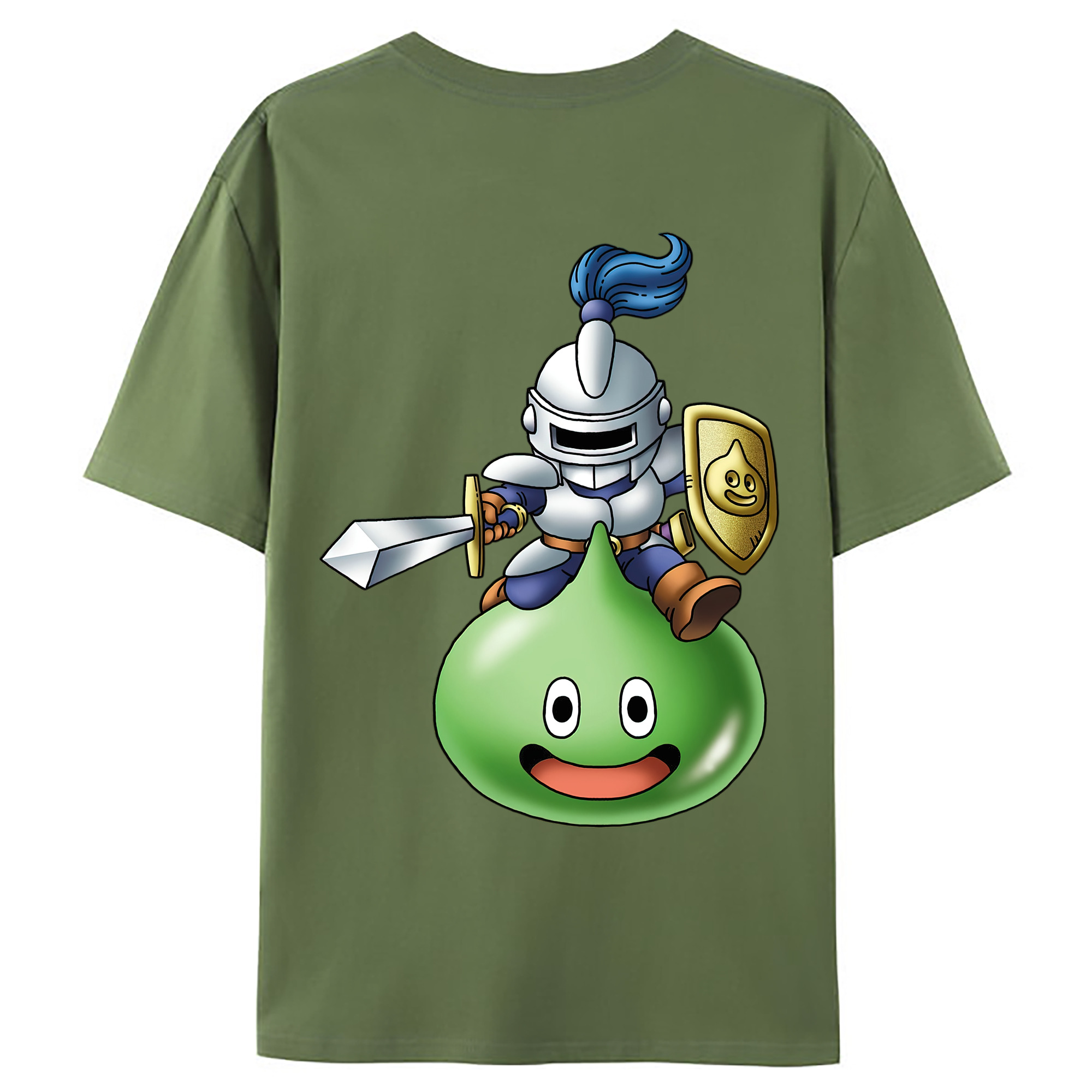 （画像用） ドラゴンクエスト Doragon Kuesuto Dragon Quest 綿100％ メンズ半袖Tシャツ（バックプリント） 通気性